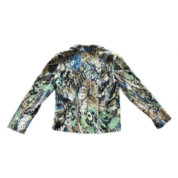 Chico’s Multicolor Cotton Blend Long Sleeve Blazer Women’s Size 1 or Medium - Picture 2 of 12